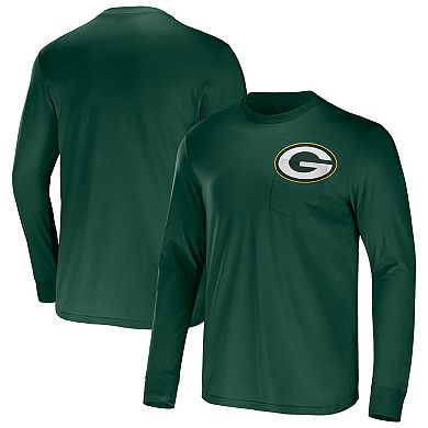 Men's NFL x Darius Rucker Collection by Fanatics Green Green Bay Packers Team Long Sleeve Pocket T-Shirt
