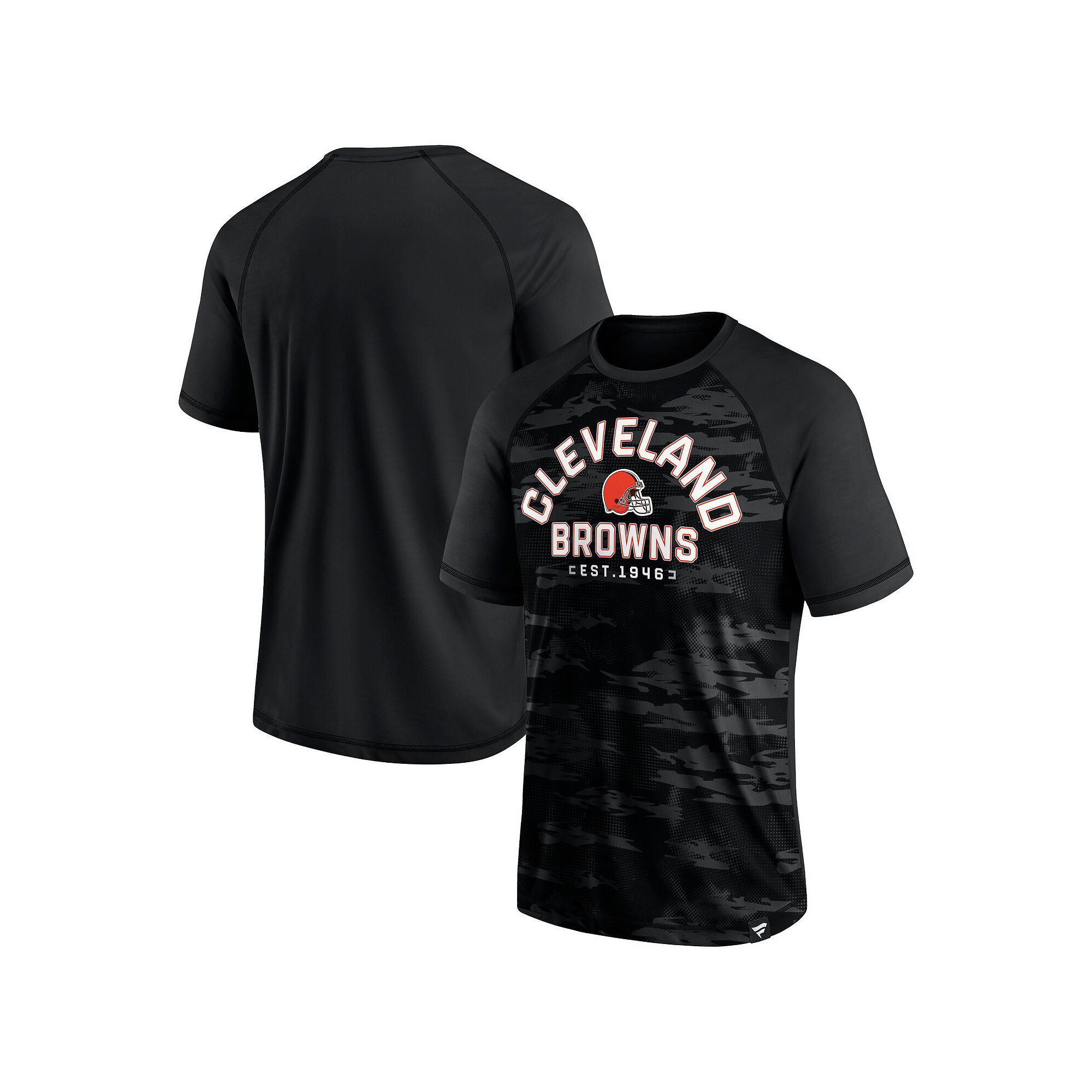 Mens Fanatics Branded Cleveland Browns Blackout Hail Mary Raglan T-Shirt, 