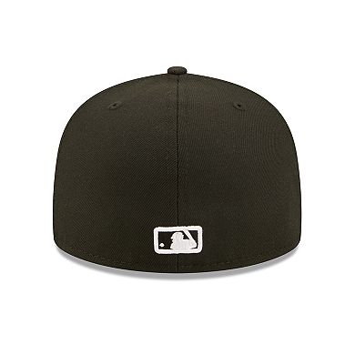 Men's New Era Black Cleveland Guardians Team Logo 59FIFTY Fitted Hat