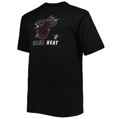 Men's Black Miami Heat Big & Tall Heart & Soul T-Shirt