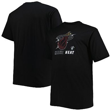 Men's Black Miami Heat Big & Tall Heart & Soul T-Shirt