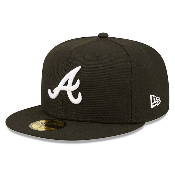 Men's New Era Black Atlanta Braves Team Logo 59FIFTY Fitted Hat