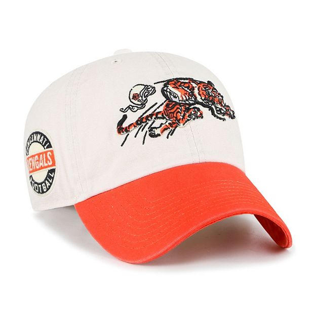 Men's '47 Cream/Orange Cincinnati Bengals Sidestep Clean Up Adjustable Hat