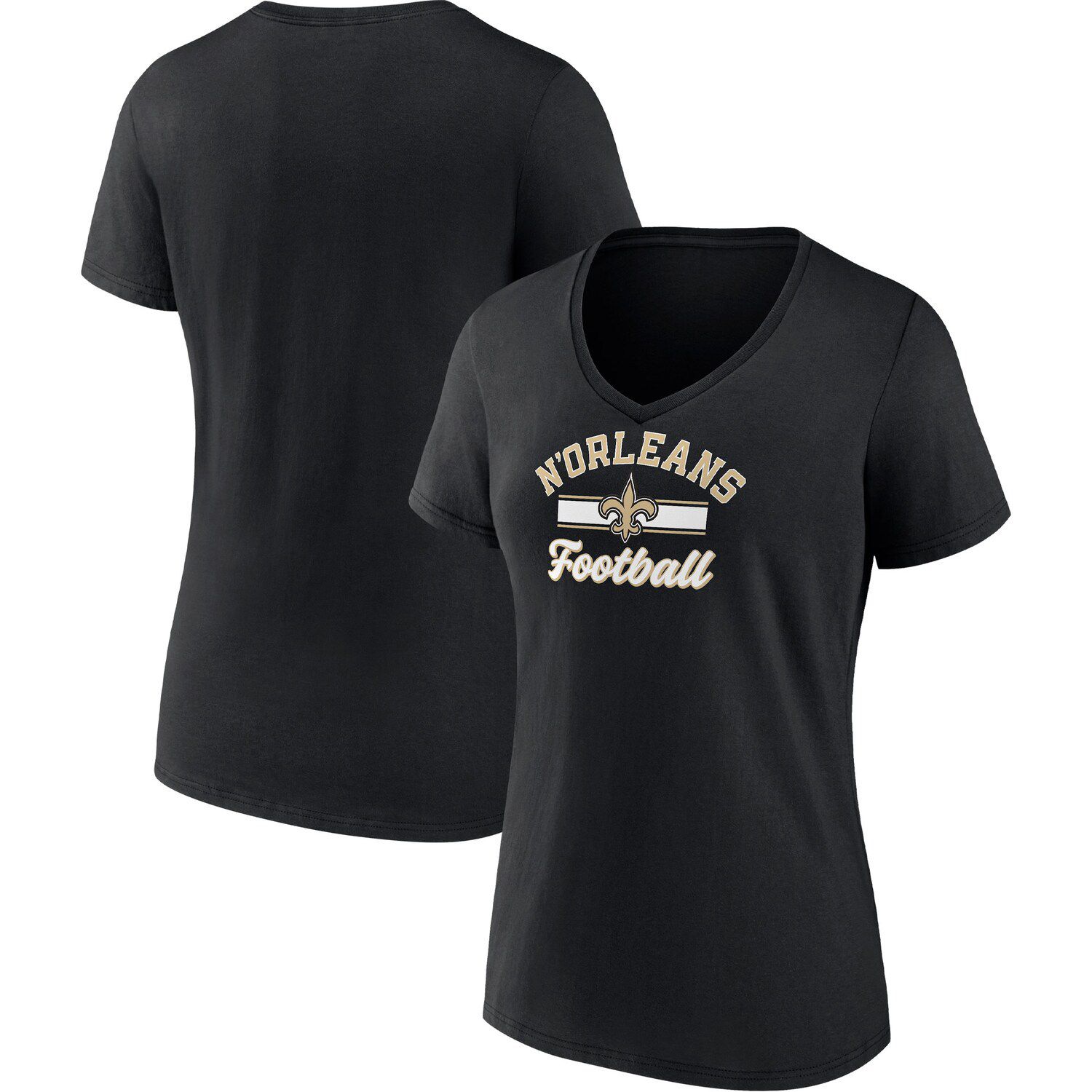 Women's Fanatics Branded Black New Orleans Saints Plus Size Primary Logo  Long Sleeve T-Shirt