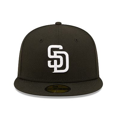 Men's New Era Black San Diego Padres Team Logo 59FIFTY Fitted Hat