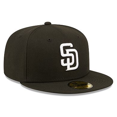 Men's New Era Black San Diego Padres Team Logo 59FIFTY Fitted Hat