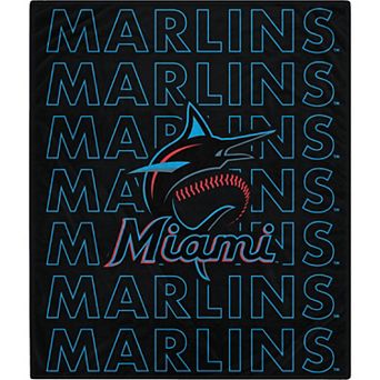 Miami Marlins 60" x 70" Echo Wordmark Plush Blanket
