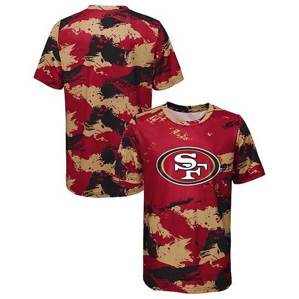 Youth Scarlet San Francisco 49ers Liquid Camo Logo T-Shirt