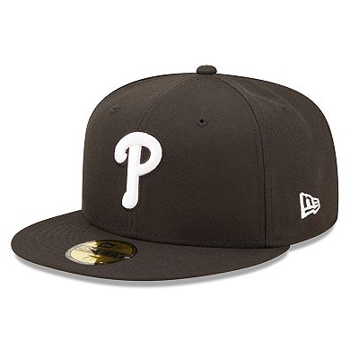 Men's New Era Black Philadelphia Phillies Team Logo 59FIFTY Fitted Hat