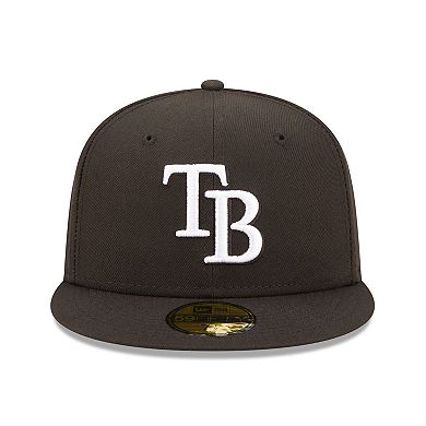 Men's New Era Black Tampa Bay Rays Team Logo 59FIFTY Fitted Hat