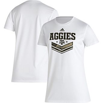 Women's adidas White Texas A&M Aggies Military Appreciation AEROREADY T-Shirt