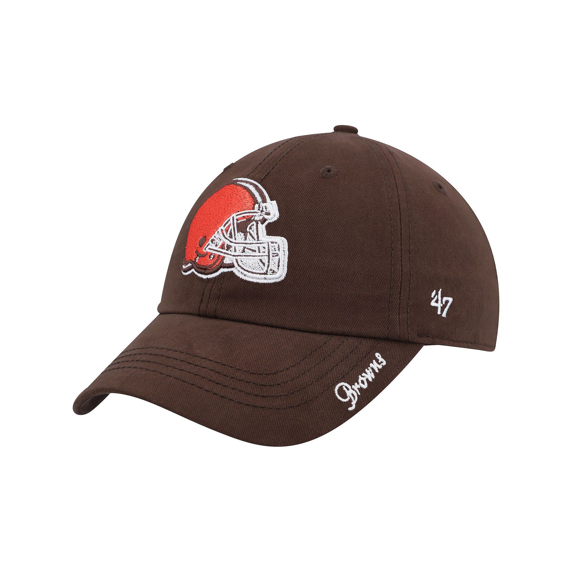 Womens 47 Brown Cleveland Browns Miata Clean Up Primary Logo Adjustable H