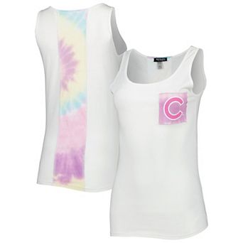 Women's Refried Apparel White Chicago Cubs Tie-Dye Tank Top