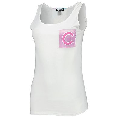 Women's Refried Apparel White Chicago Cubs Tie-Dye Tank Top
