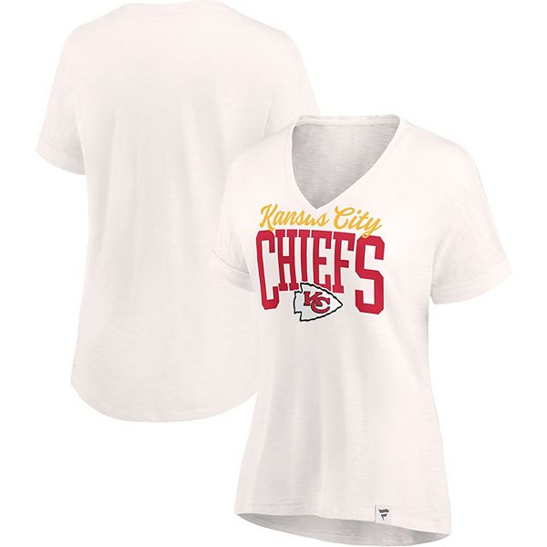 Women's G-III 4Her by Carl Banks Red Kansas City Chiefs Post Season Long  Sleeve V-Neck T-Shirt