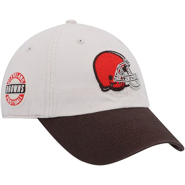 Men's '47 Cream/Brown Cleveland Browns Sidestep Clean Up Adjustable Hat