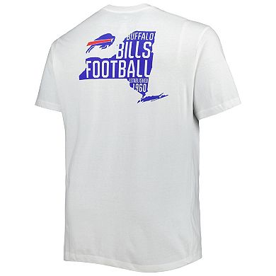 Men's Fanatics Branded White Buffalo Bills Big & Tall Hometown Collection Hot Shot T-Shirt