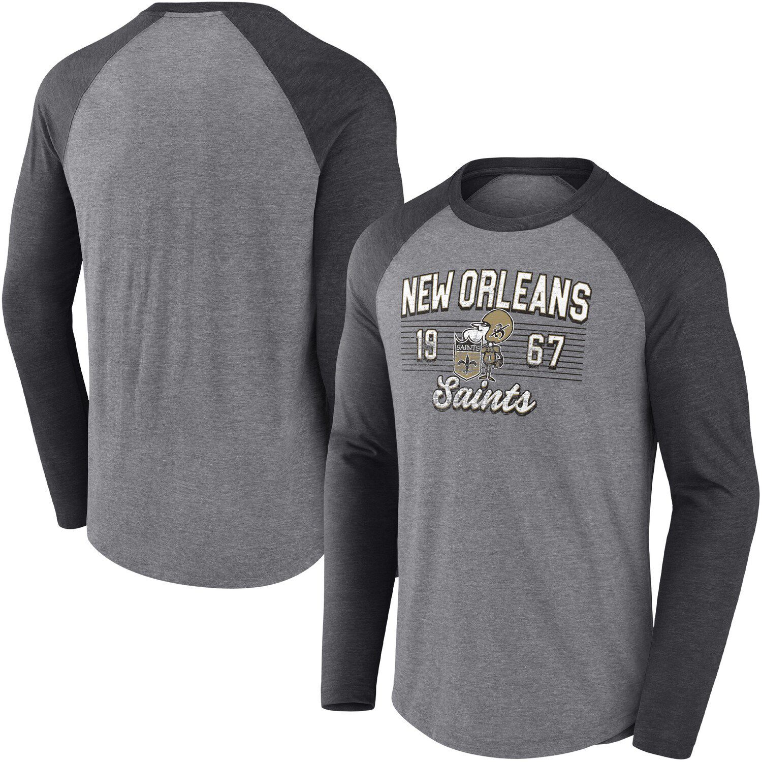 New Orleans Saints Nike Fan Gear Colorblock Tri-Blend T-Shirt