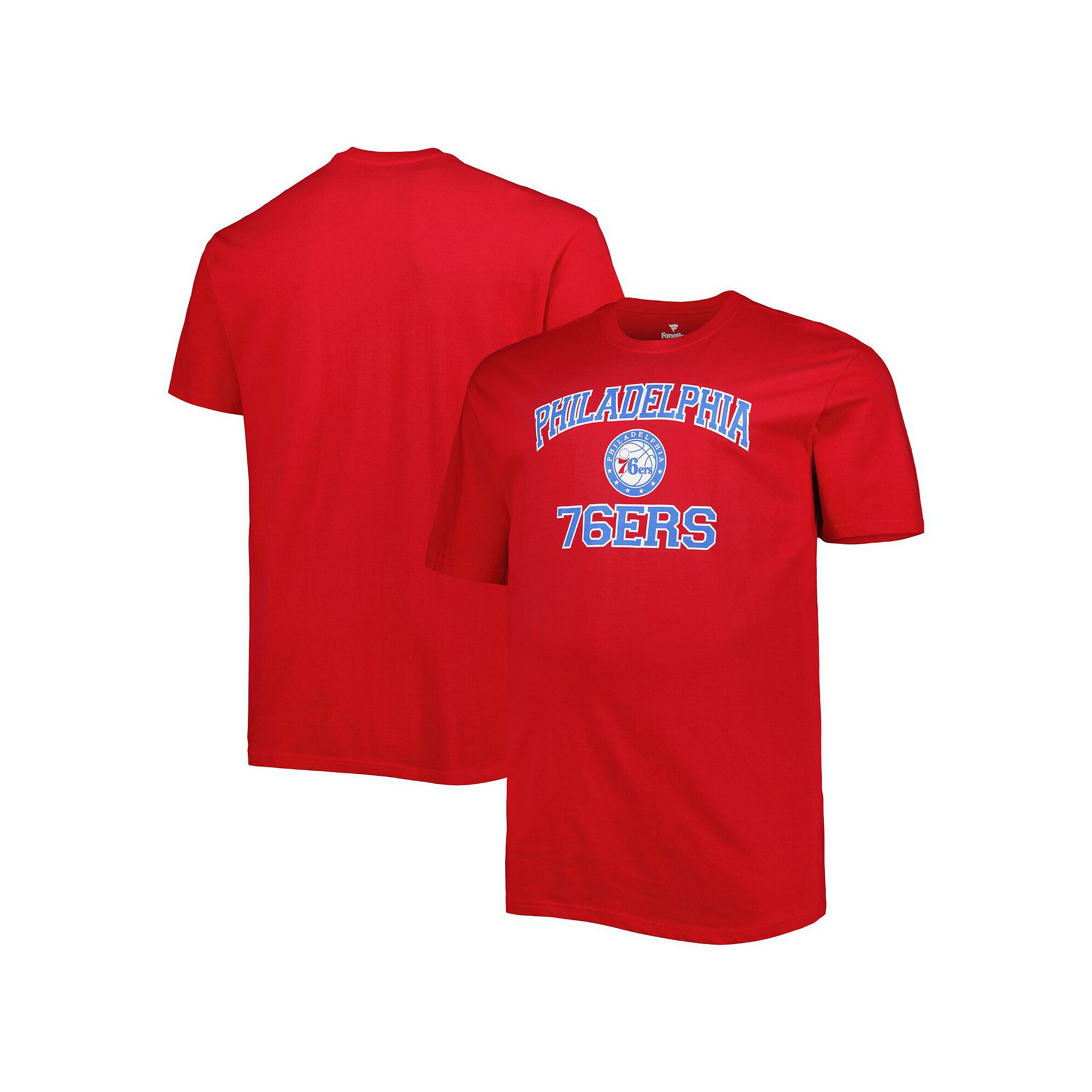 Mens Red Philadelphia 76ers Big & Tall Heart & Soul T-Shirt, Size: 2XB, 76
