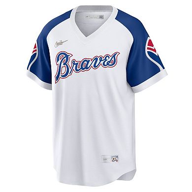 Men's Nike Hank Aaron White Atlanta Braves Home Cooperstown Collection Player Jersey