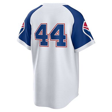 Men's Nike Hank Aaron White Atlanta Braves Home Cooperstown Collection Player Jersey