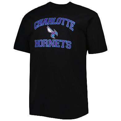 Men's Black Charlotte Hornets Big & Tall Heart & Soul T-Shirt