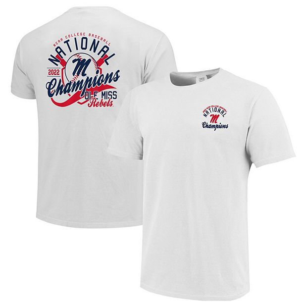 Men s White Ole Miss Rebels 2022 NCAA Men s Baseball College World Series Champions Script T Shirt