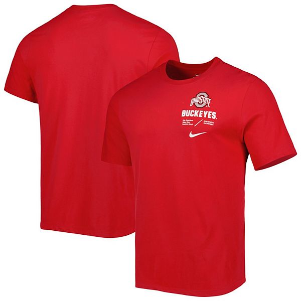 Men's Nike Scarlet Ohio State Buckeyes Team Practice Performance T-Shirt