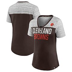 : New Era Women's Brown Cleveland Browns Ink Dye Sideline V-Neck  T-Shirt : Sports & Outdoors