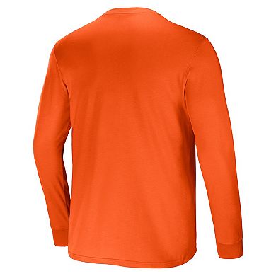 Men's NFL x Darius Rucker Collection by Fanatics Orange Denver Broncos Team Long Sleeve Pocket T-Shirt