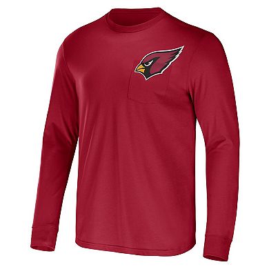 Men's NFL x Darius Rucker Collection by Fanatics Cardinal Arizona Cardinals Team Long Sleeve Pocket T-Shirt