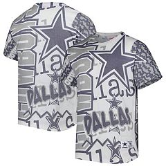 Men's Mitchell & Ness White/Navy Dallas Cowboys Mesh V-Neck T-Shirt