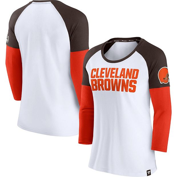 Men's Fanatics Branded Brown Cleveland Browns Long Sleeve Hoodie T-Shirt