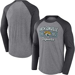 Jacksonville Jaguars Refried Apparel Sustainable Upcycled Angle Long Sleeve  T-Shirt - Gray/Black