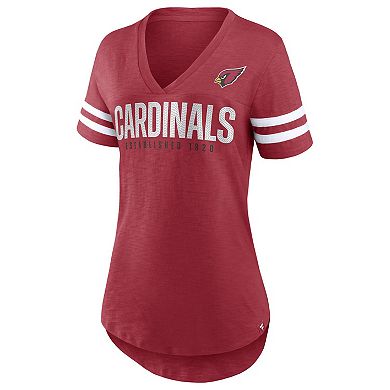 Women's Fanatics Branded Cardinal Arizona Cardinals Speed Tested V-Neck T-Shirt