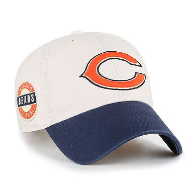 Men's '47 Cream/Navy Chicago Bears Sidestep Clean Up Adjustable Hat