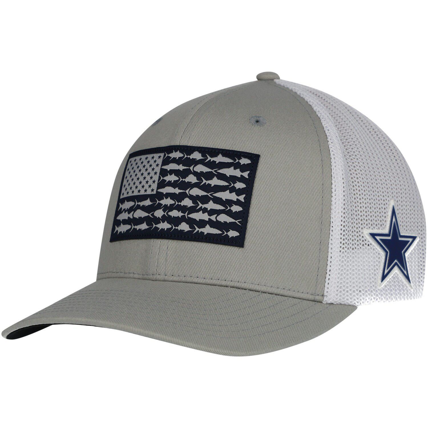 Columbia Sportswear Men's Dallas Cowboys PFG Mesh Fish Flag Ball Cap