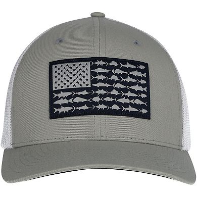 Men's Columbia Gray Dallas Cowboys PFG Mesh Fish Flag Flex Hat