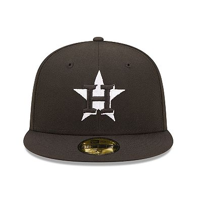 Men's New Era Black Houston Astros Team Logo 59FIFTY Fitted Hat