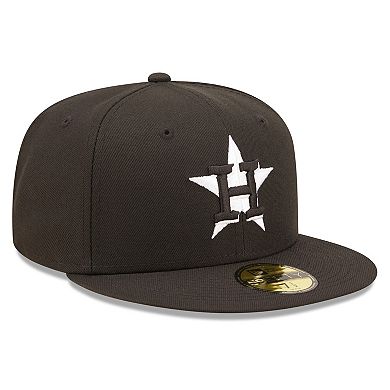 Men's New Era Black Houston Astros Team Logo 59FIFTY Fitted Hat