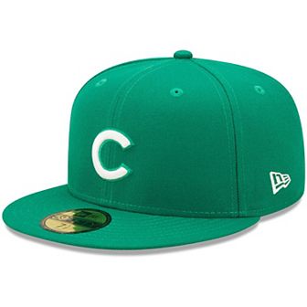 Men's New Era Kelly Green Chicago Cubs Logo White 59FIFTY Fitted Hat