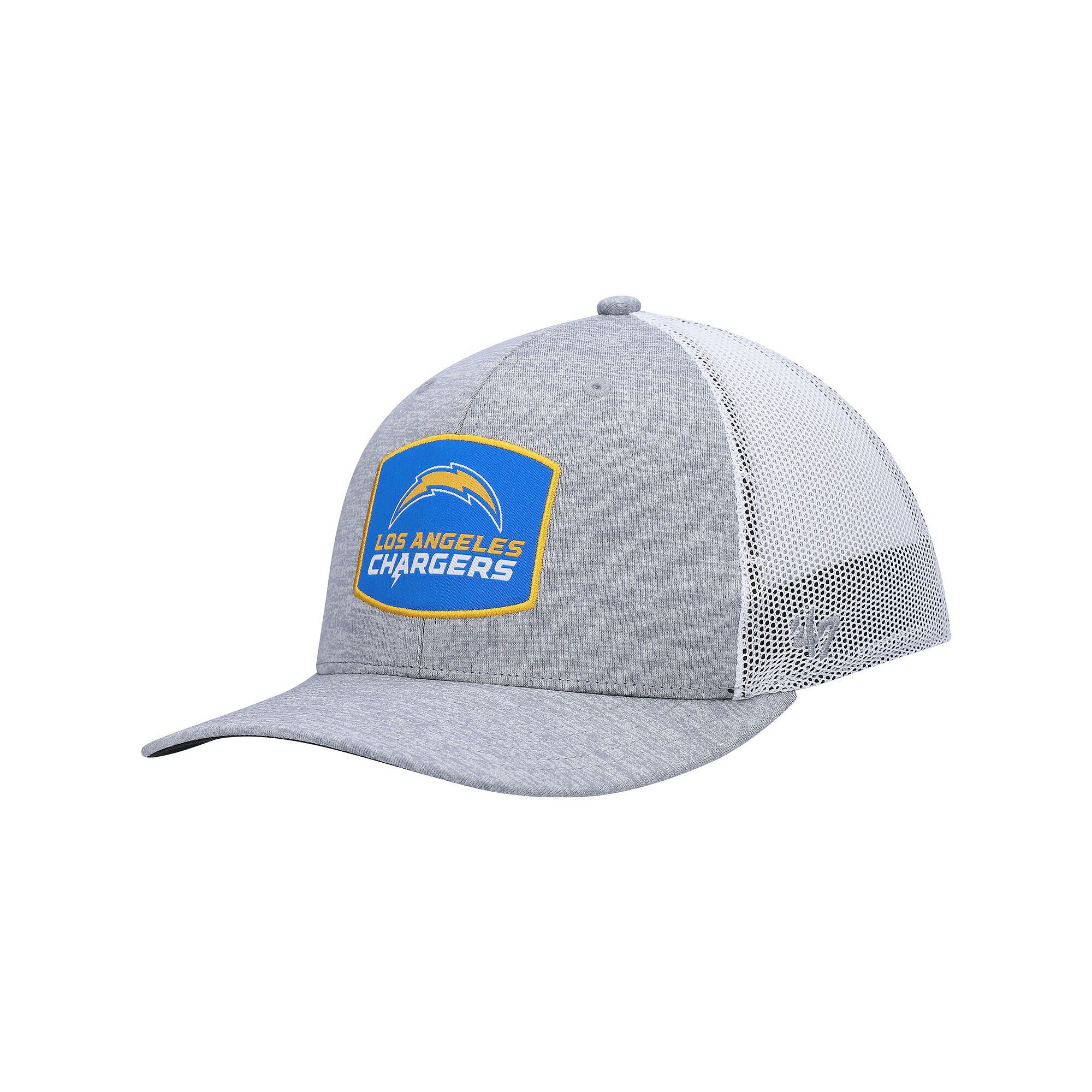 Mens 47 Heathered Gray/White Los Angeles Chargers Motivator Flex Hat, Siz