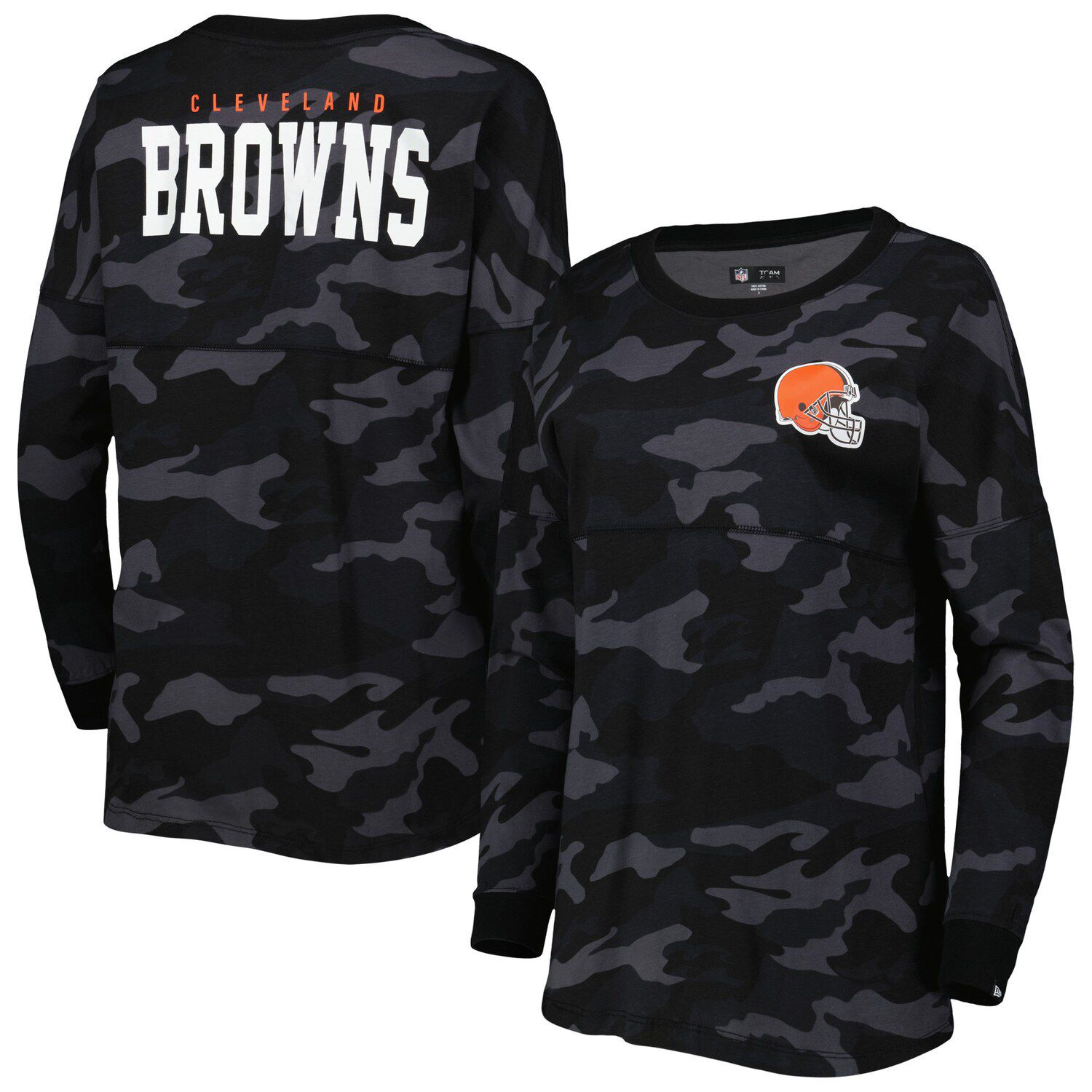 Women's Fanatics Branded Cream Cleveland Browns Game Date Long Sleeve  T-Shirt