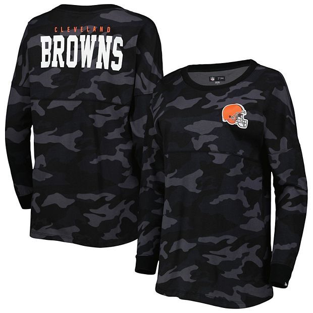 Women s New Era Black Cleveland Browns Camo Long Sleeve T Shirt