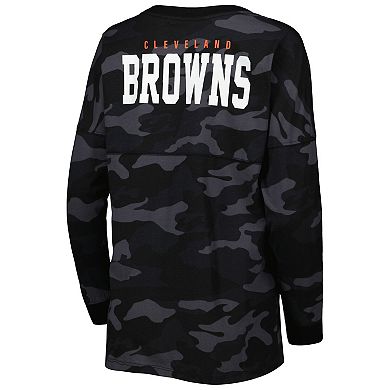 Women's New Era Black Cleveland Browns Camo Long Sleeve T-Shirt