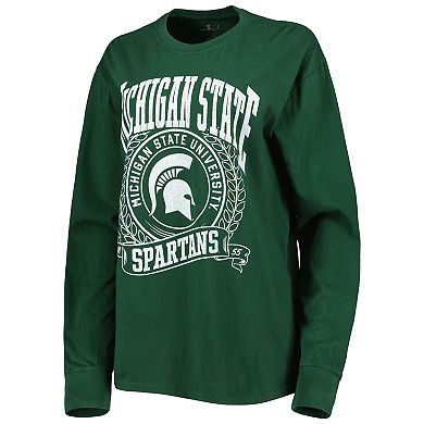 Women's Pressbox Green Michigan State Spartans Big Country Laurels Long Sleeve T-Shirt