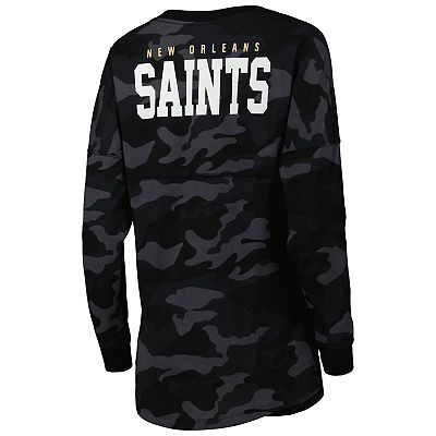 Women s New Era Black New Orleans Saints Camo Long Sleeve T Shirt