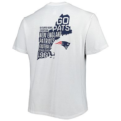Men's Fanatics Branded White New England Patriots Big & Tall Hometown Collection Hot Shot T-Shirt