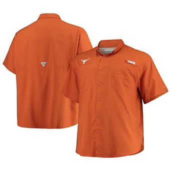 Men's Columbia Texas Orange Texas Longhorns Big & Tall Tamiami Omni-Shade Button-Down Shirt