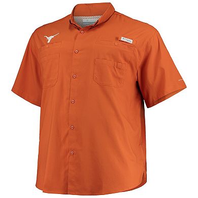 Men's Columbia Texas Orange Texas Longhorns Big & Tall Tamiami Omni-Shade Button-Down Shirt